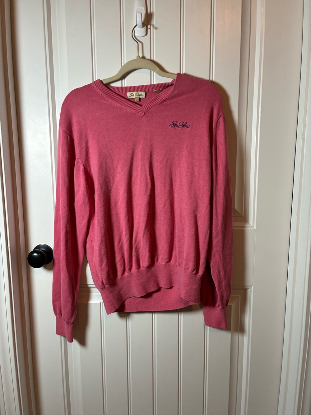 Peter Millar Pink V-Neck Lightweight Cotton Pullover